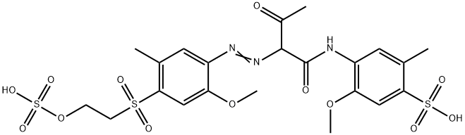 5-Methoxy-4-[[2-[[2-methoxy-5-methyl-4-[[2-(sulfooxy)ethyl]sulfonyl]phenyl]azo]-1,3-dioxobutyl]amino]-2-methylbenzenesulfonic acid 结构式