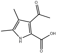 4-乙酰基-3,5-二甲基-2-吡咯羧酸 结构式