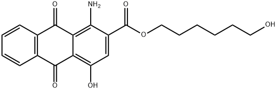 6-hydroxyhexyl 1-amino-9,10-dihydro-4-hydroxy-9,10-dioxoanthracene-2-carboxylate 结构式