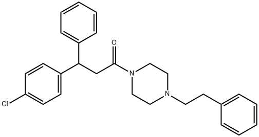 3-(p-Chlorophenyl)-3-phenyl-1-(4-phenethyl-1-piperazinyl)-1-propanone 结构式