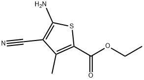 5-氨基-4-氰基-3-甲基-噻吩-2-羧酸乙酯 结构式