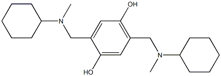 2,5-bis[(cyclohexyl-methyl-amino)methyl]benzene-1,4-diol 结构式