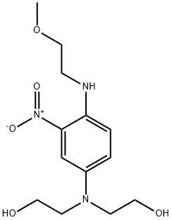 4-[(2-甲氧基乙基)氨基]-3-硝基苯胺-N,N-二乙醇 结构式