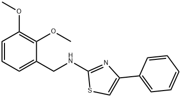 2-[(2,3-Dimethoxybenzyl)amino]-4-phenylthiazole 结构式