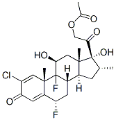 2-chloro-6alpha,9-difluoro-11beta,17,21-trihydroxy-16alpha-methylpregna-1,4-diene-3,20-dione 21-acetate  结构式
