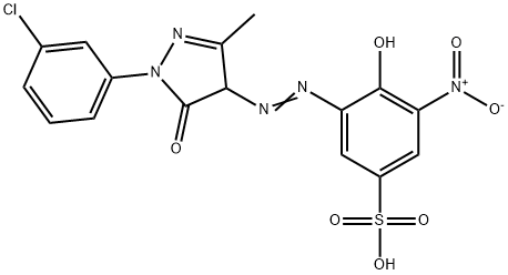 3-[[1-(3-chlorophenyl)-4,5-dihydro-3-methyl-5-oxo-1H-pyrazol-4-yl]azo]-4-hydroxy-5-nitrobenzenesulphonic acid 结构式