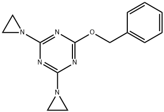 2,4-Bis(aziridin-1-yl)-6-(phenylmethoxy)-1,3,5-triazine 结构式