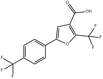 2-(TRIFLUOROMETHYL)-5-[4-(TRIFLUOROMETHYL)PHENYL]-3-FUROIC ACID 结构式