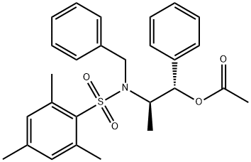 乙酸-(1S,2R)-2-[N-苄基-N-(三甲苯基磺酰)氨基]-1-苯基丙酯[交叉醇醛反应用试剂] 结构式