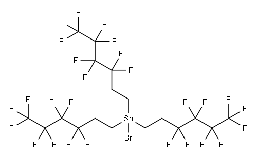 三(3,3,4,4,5,5,6,6,6-壬氟己基)溴化锡 结构式