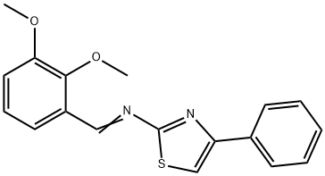 2-[(2,3-DIMETHOXYBENZYLIDENE)AMINO]-4-PHENYLTHIAZOLE 结构式