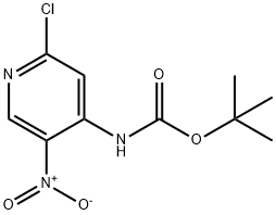 (2-氯-5-硝基吡啶-4-基)氨基甲酸叔丁酯 结构式