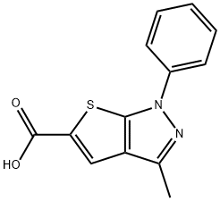1-苯基-3-甲基-1H-噻吩并[2,3-C]吡唑-5-羧酸 结构式