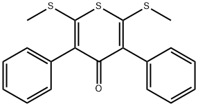 2,6-Bis(methylthio)-3,5-diphenyl-4H-thiopyran-4-one 结构式