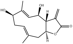 (3aS,4R,5E,7R,9E,11aS)-3a,4,7,8,11,11a-Hexahydro-4,7-dihydroxy-6,10-dimethyl-3-methylenecyclodeca[b]furan-2(3H)-one 结构式