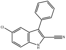 5-氯-3-苯基-1H-吲哚-2-甲腈 结构式