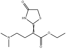 4-(Dimethylamino)-2-(4-oxothiazolidin-2-ylidene)butyric acid ethyl ester 结构式