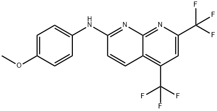 1,8-Naphthyridin-2-amine,N-(4-methoxyphenyl)-5,7-bis(trifluoromethyl)-(9CI) 结构式