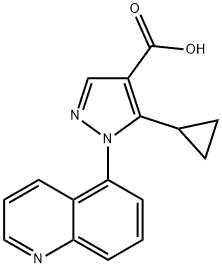 5-环丙基-1-(5-喹啉基)吡唑-4-甲酸 结构式