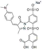 氢钠 5-[[2-[4-[[4-(二甲基氨基)苯基]亚甲基]-4,5-二氢-3-甲基-5-氧代-1H-吡唑-1-基]-4-磺酰基苯基]磺酰基]水杨酸盐 结构式