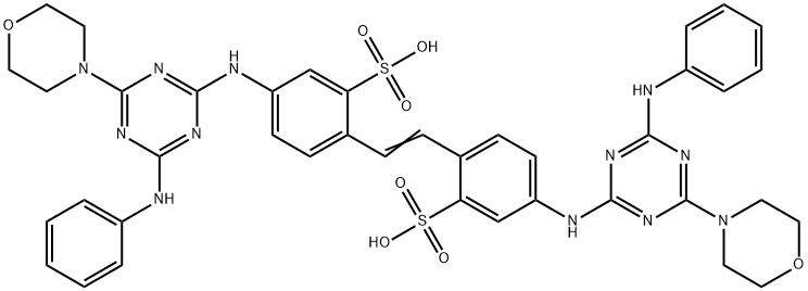 4,4'-bis[(4-anilino-6-morpholino-1,3,5-triazin-2-yl)amino]stilbene-2,2'-disulphonic acid 结构式