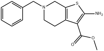 2-氨基-6-苄基-4,5,6,7-四氢噻吩并[2,3-C]吡啶-3-羧酸甲酯 结构式