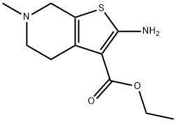 2-氨基-6-甲基-4,5,6,7-四噻吩[2,3-C]吡啶-3-甲酸乙酯 结构式