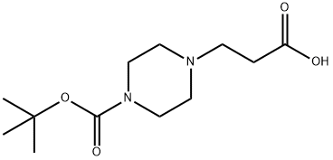 3-(1-叔丁氧羰基哌嗪-4-YL)丙酸 结构式