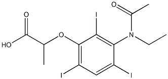 2-[3-(N-Ethylacetylamino)-2,4,6-triiodophenoxy]propionic acid 结构式