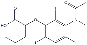 2-[3-(N-Methylacetylamino)-2,4,6-triiodophenoxy]valeric acid 结构式
