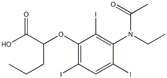 2-[3-(N-Ethylacetylamino)-2,4,6-triiodophenoxy]valeric acid 结构式