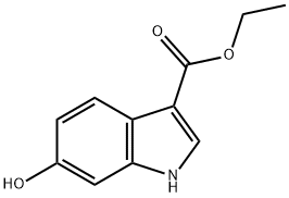 1H-INDOLE-3-CARBOXYLIC ACID,6-HYDROXY-,ETHYL ESTER) 结构式