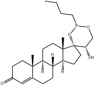 (20S)-17,21-[(Butylboranediyl)bis(oxy)]-20-hydroxypregn-4-en-3-one 结构式