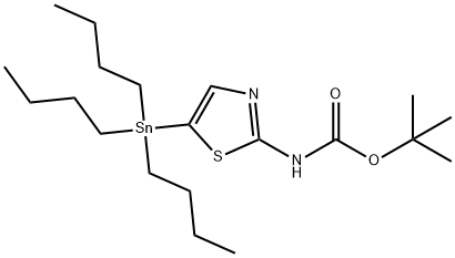 [5-(三丁基锡)噻唑-2-基]氨基甲酸叔丁酯 结构式