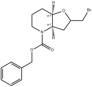 (3aS*,7aS*)-Benzyl 2-(bromomethyl)hexahydrofuro[3,2-β]pyridine -4(2H)-carboxylate 结构式