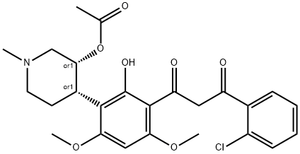 4-(3-(3-(2-氯苯基)-3-氧代丙酰基)-2-羟基-4,6-二甲氧基苯基)-1-甲基哌啶-3 结构式
