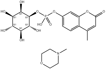MYO-肌醇 1-(4-甲基-2-氧代-2H-1-苯并吡喃-7-基磷酸氢酯)与4-甲基吗啉的化合物 结构式