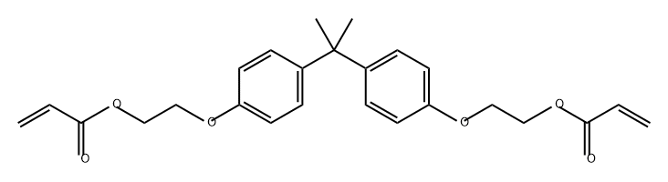 2-丙烯酸(1-甲基亚乙基)二(4,1-亚苯基氧基-2,1-乙二基)酯 结构式
