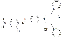 1,1'-[[[4-[(2-chloro-4-nitrophenyl)azo]phenyl]imino]diethylene]dipyridinium dichloride 结构式