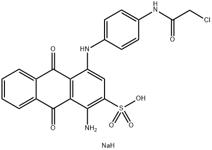 1-氨基-4-[4-(2-氯乙酰氨基)苯氨基]-9,10-二氢-9,10-二氧代蒽-2-磺酸钠盐 结构式