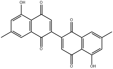 5,5'-Dihydroxy-7,7'-dimethyl-2,2'-binaphthalene-1,1',4,4'-tetraone 结构式