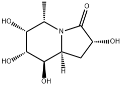 3(2H)-Indolizinone, hexahydro-2,6,7,8-tetrahydroxy-5-methyl-, (2R,5S,6R,7R,8R,8aS)- (9CI) 结构式