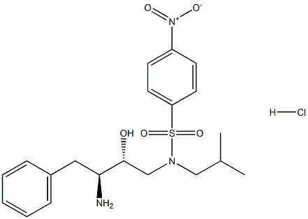 N-((2R,3S)-3-AMINO-2-HYDROXY-4-PHENYLBUTYL)-N-ISOBUTYL-4-NITROBENZENE-1-SULFONAMIDE HYDROCHLORIDE 结构式