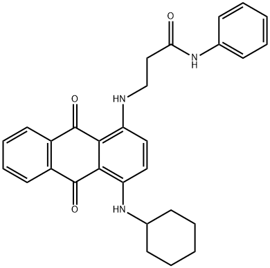 3-[[4-(cyclohexylamino)-9,10-dihydro-9,10-dioxoanthryl]amino]-N-phenylpropionamide 结构式