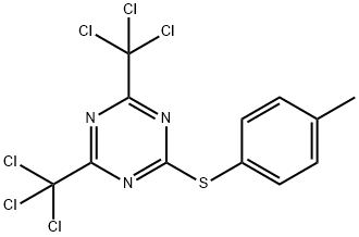 2-[(4-Methylphenyl)thio]-4,6-bis(trichloromethyl)-1,3,5-triazine 结构式