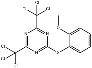 2-[(2-Methoxyphenyl)thio]-4,6-bis(trichloromethyl)-1,3,5-triazine 结构式