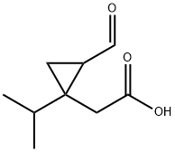Cyclopropaneacetic acid, 2-formyl-1-(1-methylethyl)- (9CI) 结构式