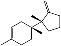 [S,(+)]-1,4-Dimethyl-4-[(R)-1-methyl-2-methylenecyclopentyl]cyclohexene 结构式