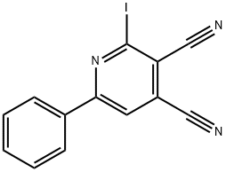 3,4-Pyridinedicarbonitrile,  2-iodo-6-phenyl- 结构式