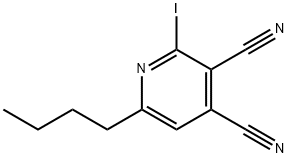 3,4-Pyridinedicarbonitrile,  6-butyl-2-iodo- 结构式